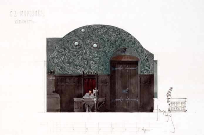 Эскиз интерьера кабинета в&nbsp;усадьбе Морозовых. 1895-1900 гг