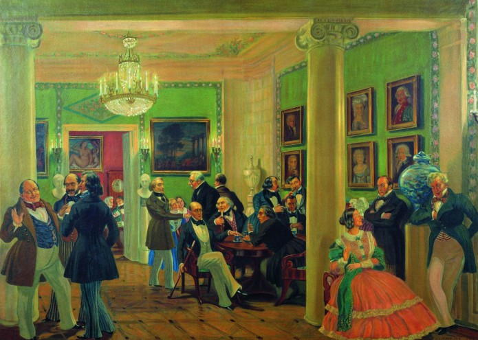 Борис Кустодиев - В московской гостиной 1840-х годов, 1912