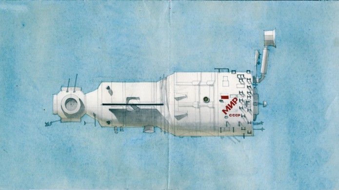 Проект графического оформления космической станции «Мир», 1980