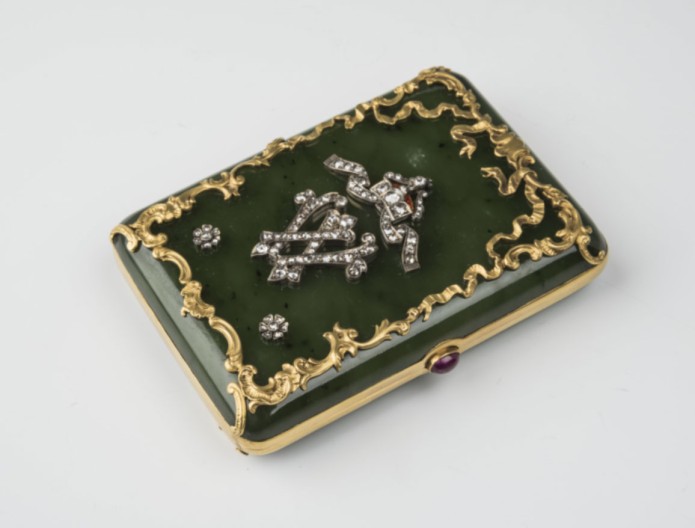 Портсигар с монограммой кайзера Вильгельма II, 1895 – 1898 гг. Музей Фаберже