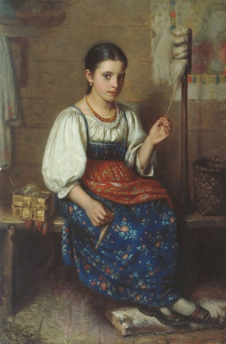 Николай Дубовский - Пряха, 1870