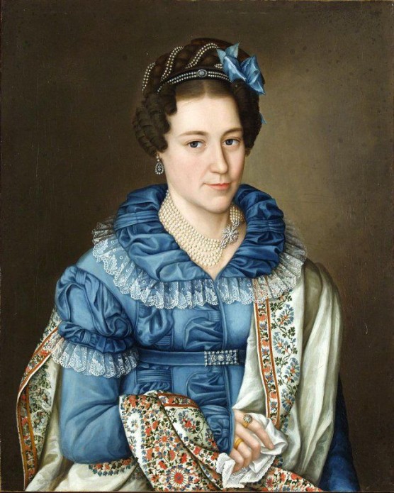 Павел Попов - Портрет Н.Е. Волковой (помещицы Вологодской губернии), 1824